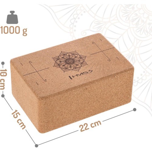 YOGA SET HMS CORK MAT TPE YM11 + BLOCK KJ02 + STRAP SJ02
