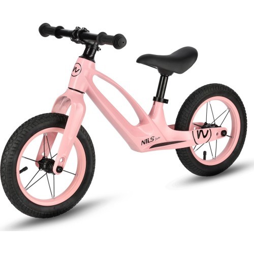 Balansa velosipēds NILS Fun RB901 LED ar 12 collu piepūšamiem riteņiem, rozā
