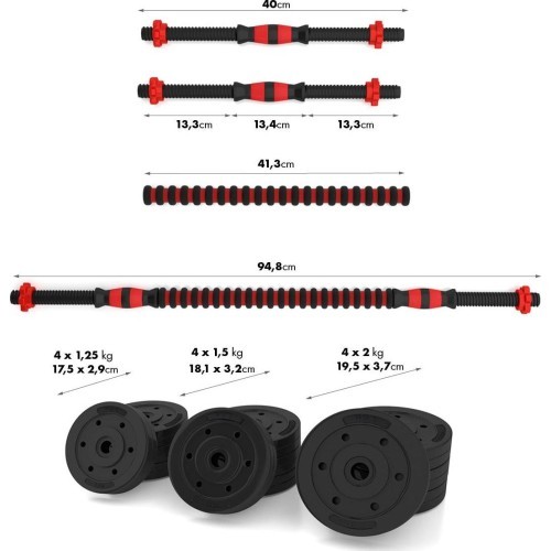 SGP15 COMPOSITE BARBELL AND DUMBBELLS SET HMS - 20 kg