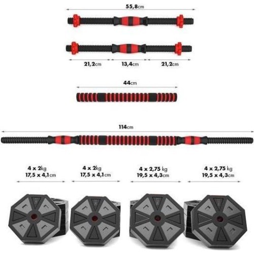 SGC20  BARBELL AND DUMBBELLS COMPOSITE HMS - 40 kg