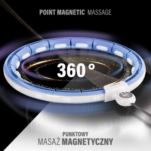 SET HULA HOOP MAGNETIC BLUE HHM15 WITH WEIGHT + COUNTER HMS + WAIST SUPPORT BR163 RED