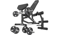 Marbo Sport MS39_2.0_42KG divpusējs regulējams treniņu sols ar bicepsu balstu, kāju presi un svaru komplektu 42 kg