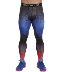 Vīriešu sporta legingi BAS Black Quantum - Zili sarkana