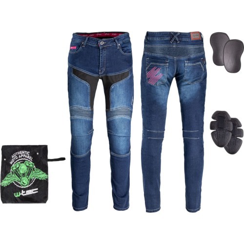 Sieviešu moto džinsi W-TEC Alfreda CE - Zils