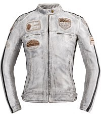 Sieviešu ādas motociklistu jaka W-TEC Sheawen Lady White New - Balts