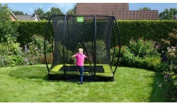 EXIT Silhouette ground trampoline 153x214cm with safety net - green