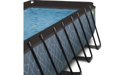 EXIT Stone pool 400x200x122cm with sand filter pump and dome and heat pump - grey