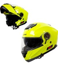 Flip-Up Motorcycle Helmet W-TEC Cullo - Fluo Yellow