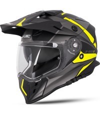 Motociklista ķivere W-TEC Valso Graphic - Black-Grey-Fluo