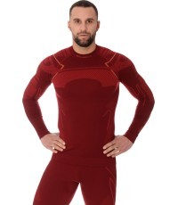 Vīriešu krekls ar garām piedurknēm Brubeck Thermo Black LS13040A -  Burgundy 