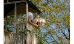 EXIT Panorama 350 wooden playhouse with slide and mud kitchen
