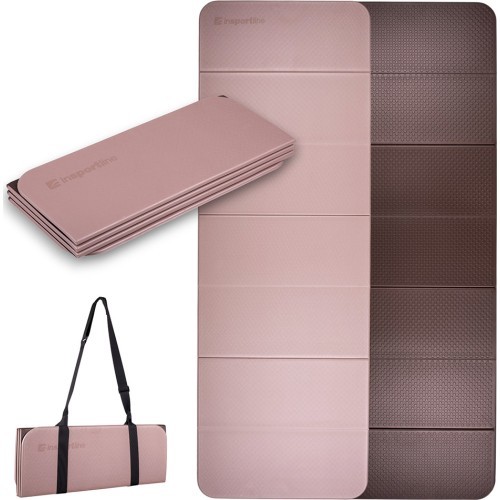 Складной коврик для упражнений inSPORTline Misette 180 x 61 x 0,8 см - Bamboo beige-brown