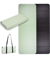 Foldable Exercise Mat inSPORTline Misette 180 x 61 x 0.8 cm - Matcha green-black