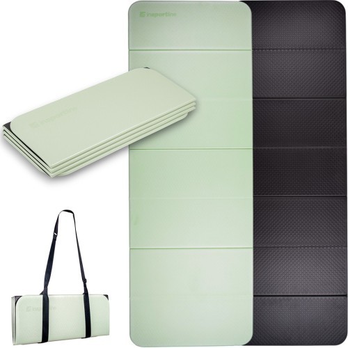 Foldable Exercise Mat inSPORTline Misette 180 x 61 x 0.8 cm - Matcha green-black