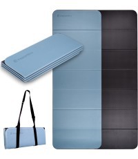 Salokāms vingrošanas paklājs inSPORTline Misette 180 x 61 x 0,8 cm - Black/Blue