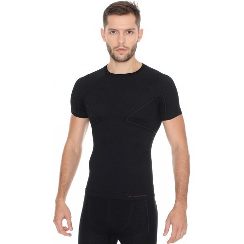Мужская футболка с коротким рукавом Brubeck Active Wool - Чёрный