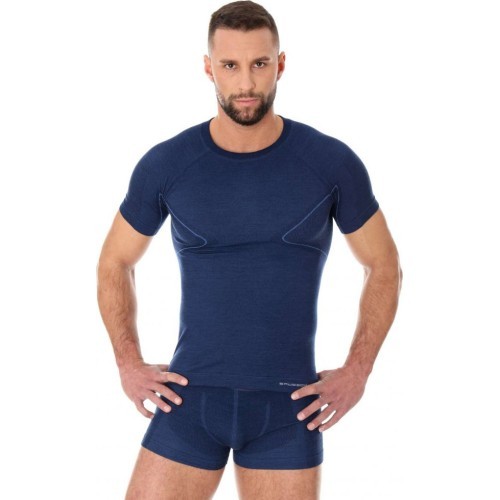 Мужская футболка с коротким рукавом Brubeck Active Wool - Тёмно-синий