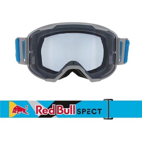 Motokrosa brilles Red Bull Spect Strive Panovision, matēti gaiši pelēkas, tonēti lēcas