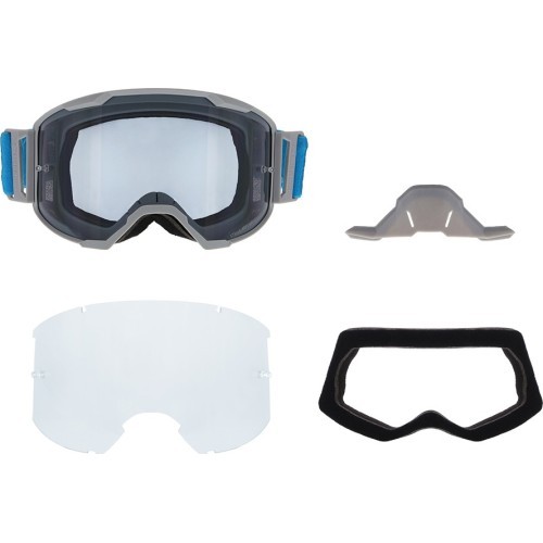 Motokrosa brilles Red Bull Spect Strive Panovision, matēti gaiši pelēkas, tonēti lēcas