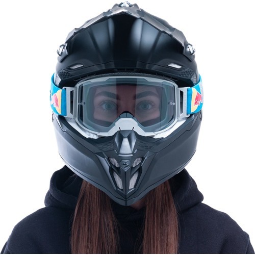 Motokrosa brilles Red Bull Spect Strive Panovision, matēti gaiši pelēkas, tonēti lēcas