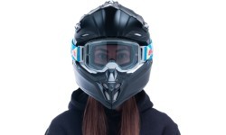 Мотокроссовые очки Red Bull Spect Strive Panovision, матовые светло-серые, затемнённые линзы