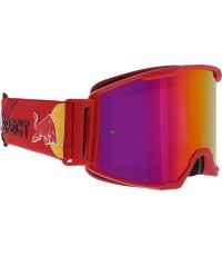 Motokrosa brilles Red Bull Spect Strive Panovision, matēti sarkanas, purpursarkani spoguļstikli