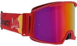 Очки для мотокросса Red Bull Spect Strive Panovision, матовые красные, фиолетовые зеркальные линзы