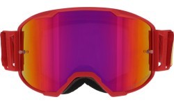 Очки для мотокросса Red Bull Spect Strive Panovision, матовые красные, фиолетовые зеркальные линзы