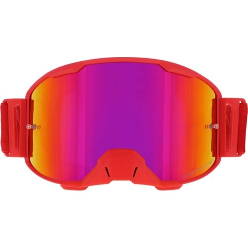 Очки для мотокросса Red Bull Spect Strive Panovision, матовые красные, фиолетовые зеркальные линзы