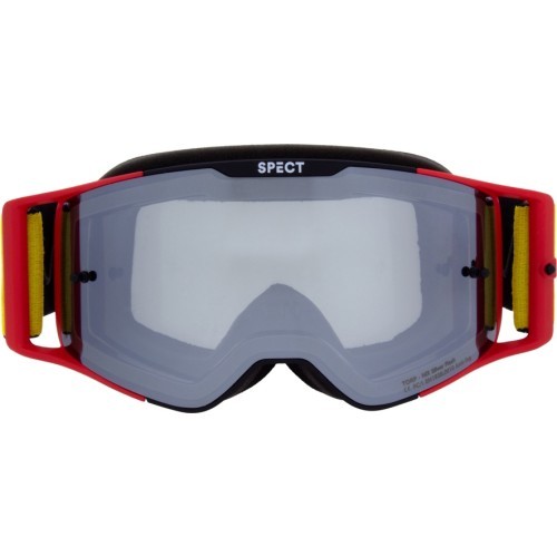 Motocross Goggles Red Bull Spect Torp, Matte Black/Red, Silver Mirrored Lens