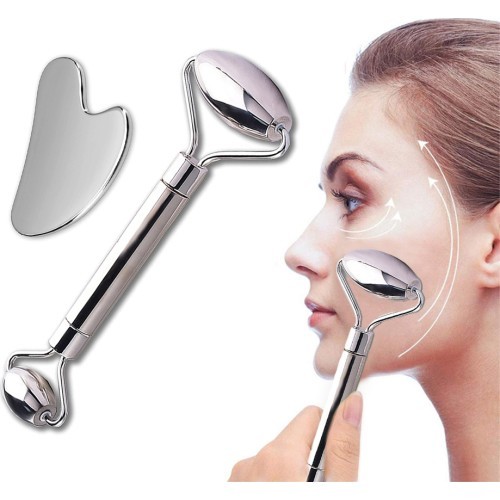 Metal Face Roller & Gua Sha Set inSPORTline Comesta Set