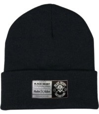 Beanie BLACK HEART Logo Skull - Black
