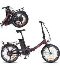 Складной электровелосипед inSPORTline ISL Felior 468 Wh 20” – 2026 - Велюровый красный