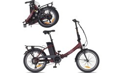Salokāms elektriskais velosipēds inSPORTline ISL Felior 468 Wh 20” – 2026 - Velūra sarkana