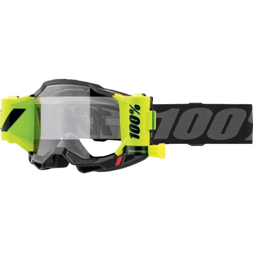 Children’s Motocross Goggles 100% Strata 2 Forecast Junior - Black, Clear Plexi
