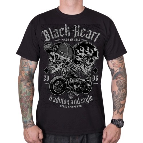 T-krekls BLACK HEART Traditional and Style - Melna