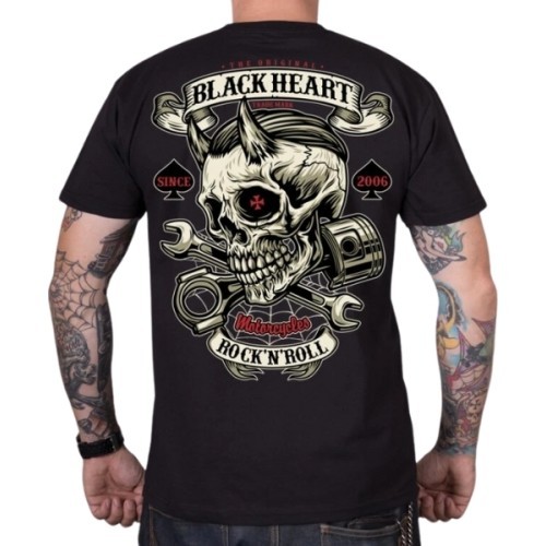 T-Shirt BLACK HEART Liberty - Melna