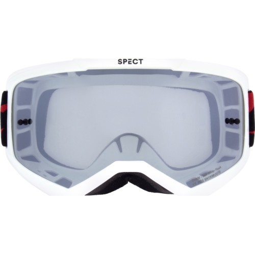 Motokrosa brilles Red Bull Spect Evan, baltas, dūmakainas/sudraba lēcas