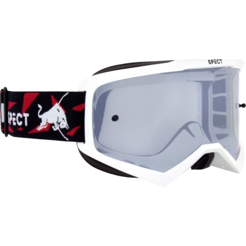 Motokrosa brilles Red Bull Spect Evan, baltas, dūmakainas/sudraba lēcas