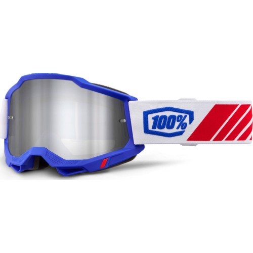 Motokrosa brilles 100% Accuri 2 Mirror - Kolby modrá, zrcadlové plexi
