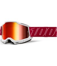 Motocross Goggles 100% Accuri 2 Mirror - Redline červená, zrcadlové plexi