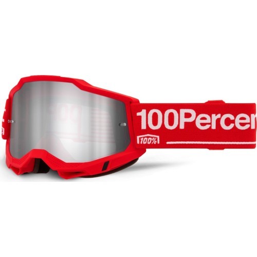 Motocross Goggles 100% Accuri 2 Mirror - Wolg červená, zrcadlové plexi