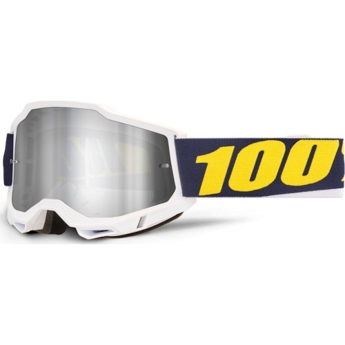 Motocross Goggles 100% Accuri 2 Mirror - Torc bílá, zrcadlové plexi