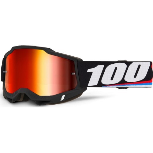 Motocross Goggles 100% Accuri 2 Mirror - Magnus černá, červené plexi