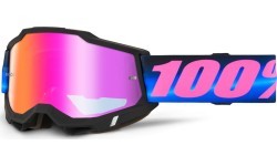 Motokrosa brilles 100% Accuri 2 Mirror - Superdome modro-růžová, červené plexi