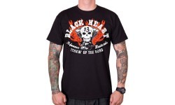 T-krekls BLACK HEART Flathead Skull - Melna