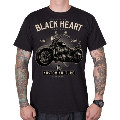 T-Shirt BLACK HEART Motorcycle - Black
