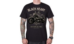 T-krekls BLACK HEART Motorcycle - Melna