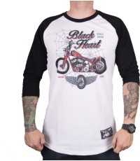 Long-Sleeved T-Shirt BLACK HEART Red Baron Chopper - White