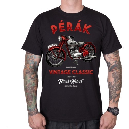 T-krekls BLACK HEART Pérák - Melna
